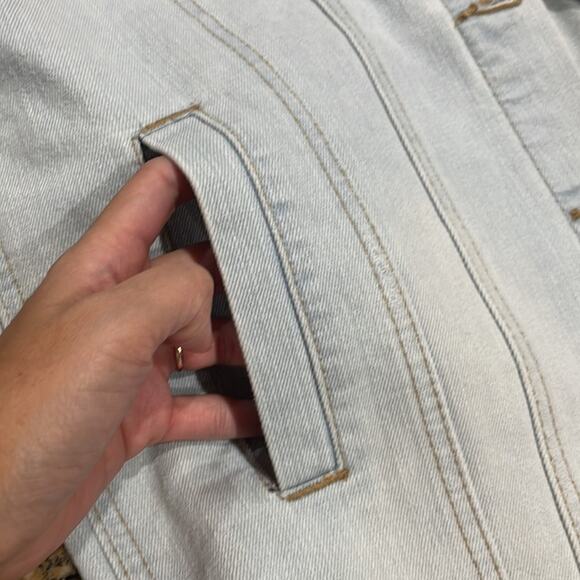 Highway Jeans Distressed Light Denim Vest Longline Cotton Blend NWOT - Picture 6 of 9